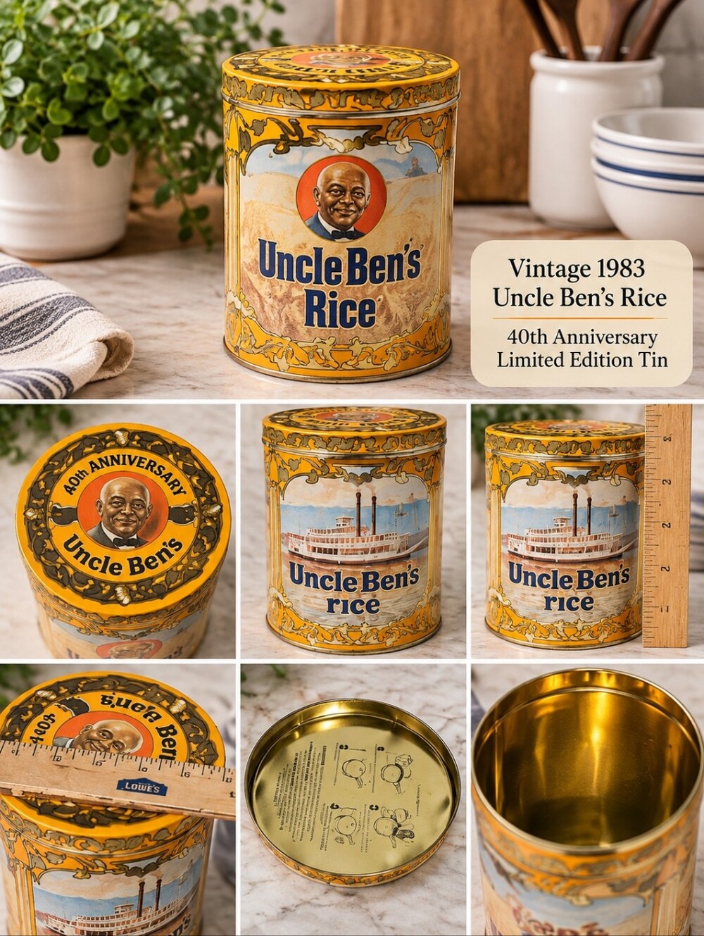 Vintage 1983 Uncle Ben's Rice 40th Anniversary Limited Edition Tin Advertising